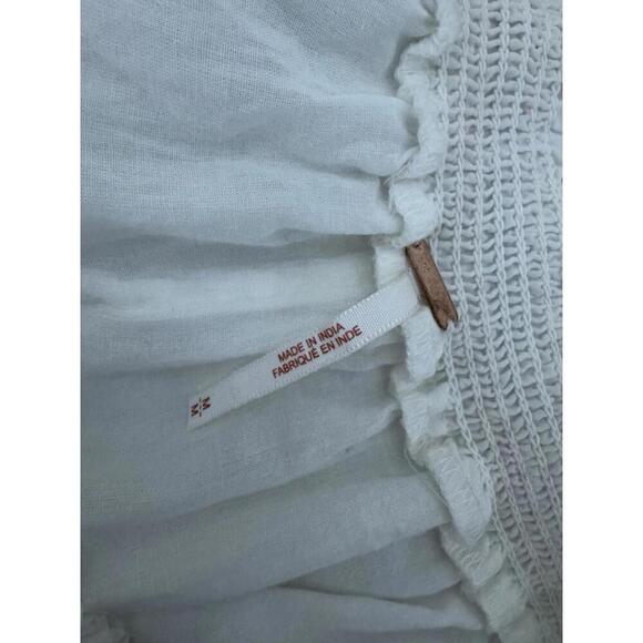 Free People Sunbeams White Dress M Off The Shoulder Mini Floral Embroidery - Picture 8 of 10